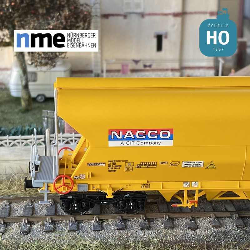 Wagon céréalier Tagnpps 101m³ NACCO jaune EP VI HO NME 511614 - Maketis