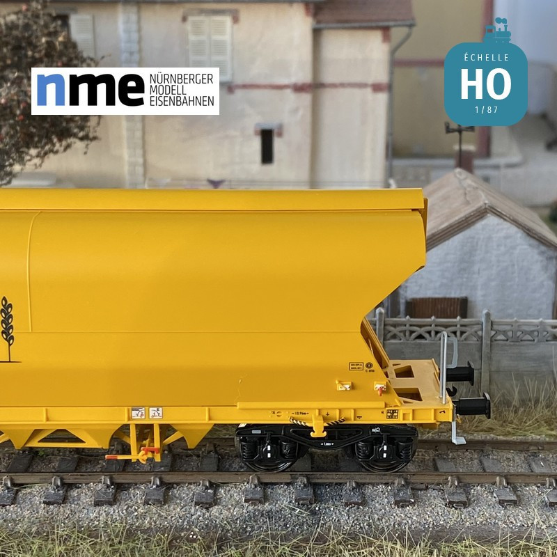 Wagon céréalier Tagnpps 101m³ NACCO jaune EP VI HO NME 511609 - Maketis