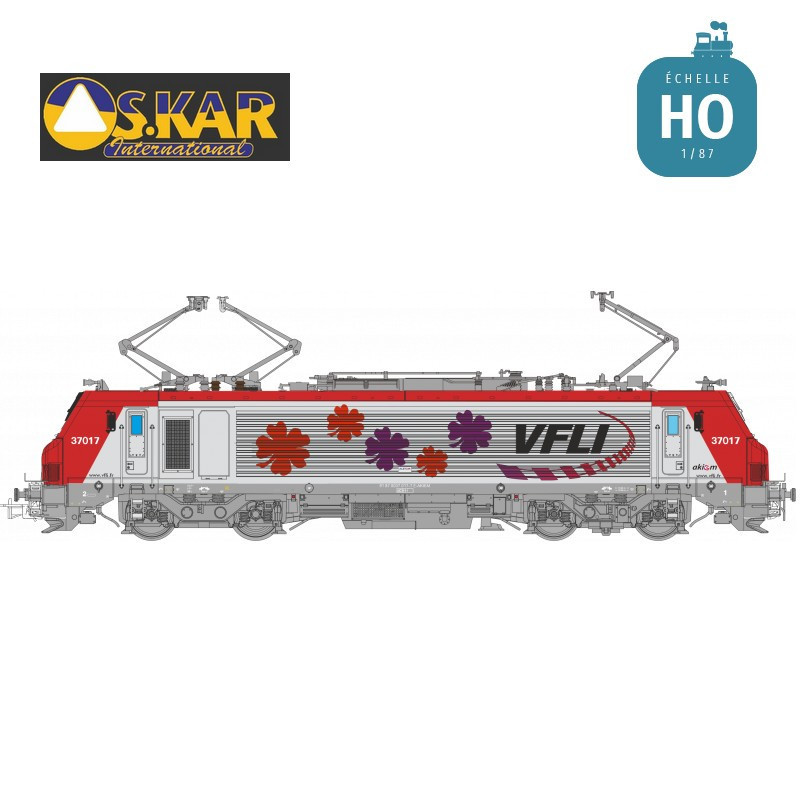 BB 37017 AKIEM Electric Locomotive in VFLI Ep VI Digital livery HO Os.kar OS3704DCCS - Maketis