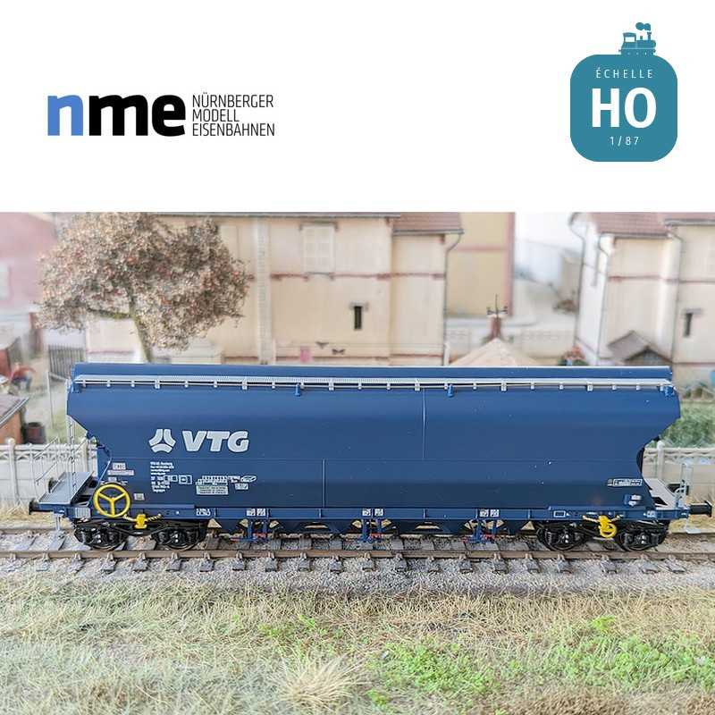 Wagon céréalier Tagnpps 102m³ VTG bleu Ep VI HO NME 506610 - Maketis