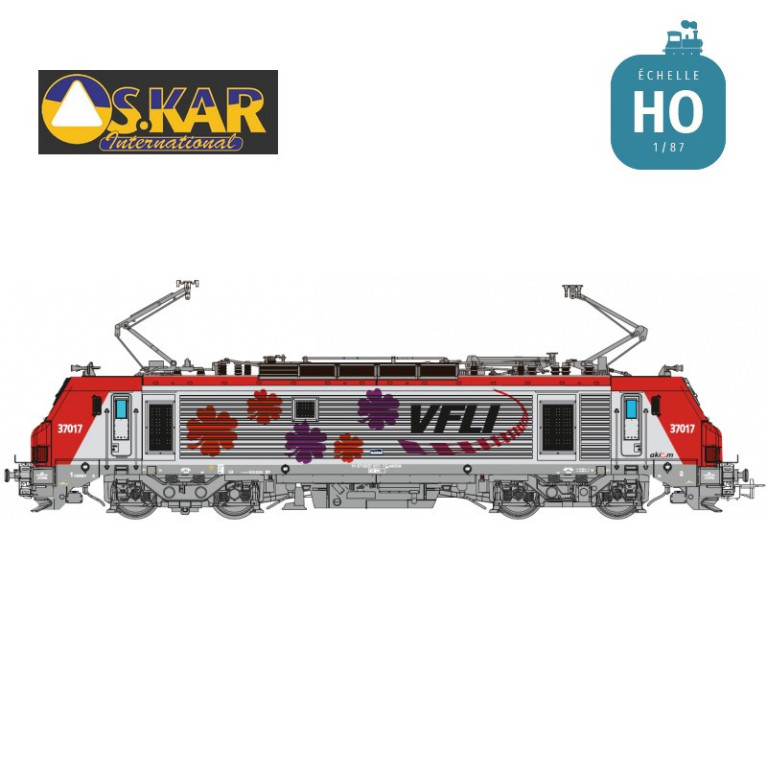 Elektrische Lokomotive BB 37017 AKIEM in der VFLI-Lackierung Ep VI Analog HO Os.kar OS3704 - Maketis