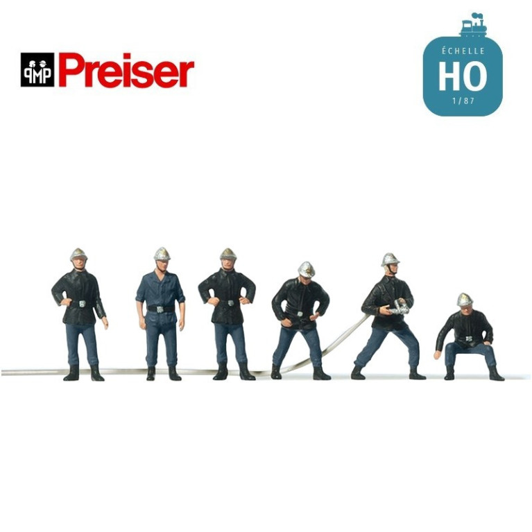 Pompiers Français HO Preiser 10233 - Maketis