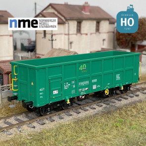 Offener Güterwagen Eamnos 57m³ 40 On Rail grün Ep VI HO NME 540606 - Maketis