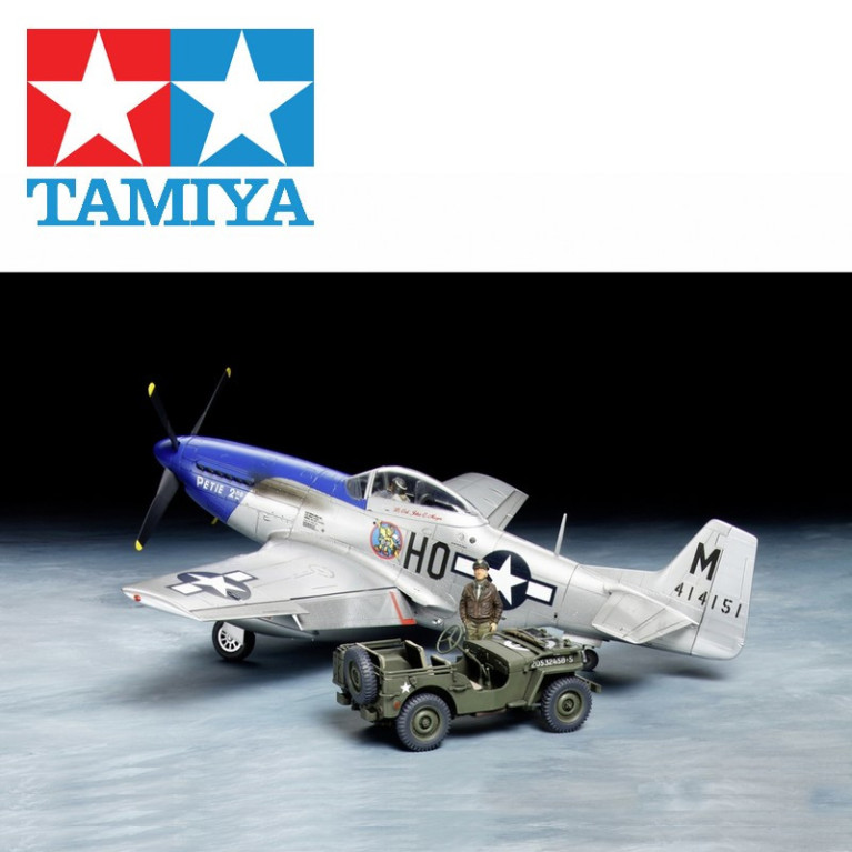 Avion P-51D Mustang & 1/4T LV WWII 1/48 Tamiya 25205 - Maketis