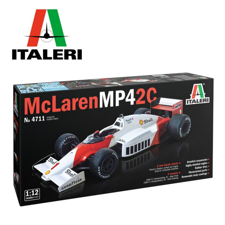 Voiture de course McLaren MP4/2C années 80 1/12 Italeri 4711 - Maketis