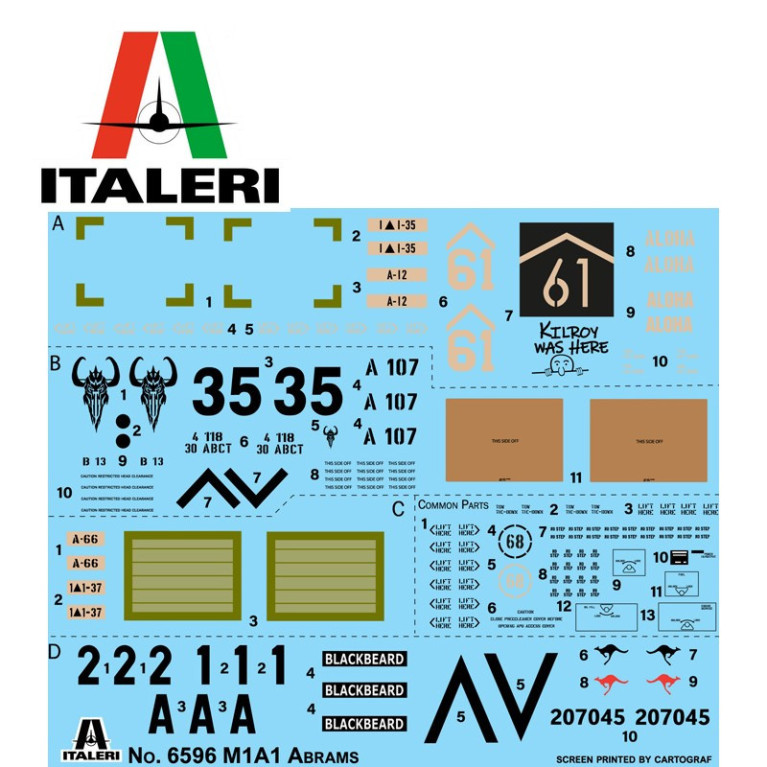 Char d'assaut M1A-1/A-2 ABRAMS 1/35 Italeri 6596 - Maketis Char d'assaut M1A-1/A-2 ABRAMS 1/35 Italeri 6596 - Maketis