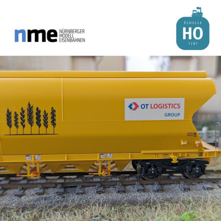 Wagon céréalier Tagnpps 101m³ NACCO-OT-LOGISTICS jaune Ep VI HO NME 511630 - Maketis