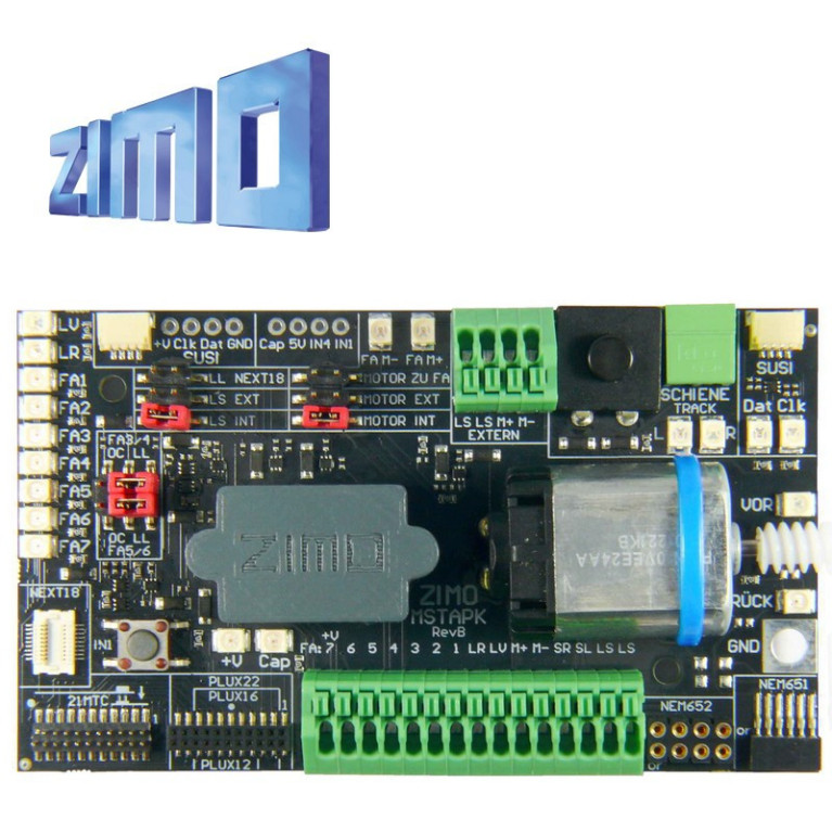 Test and connection board for "small" decoders ZIMO MSTAPK - Maketis