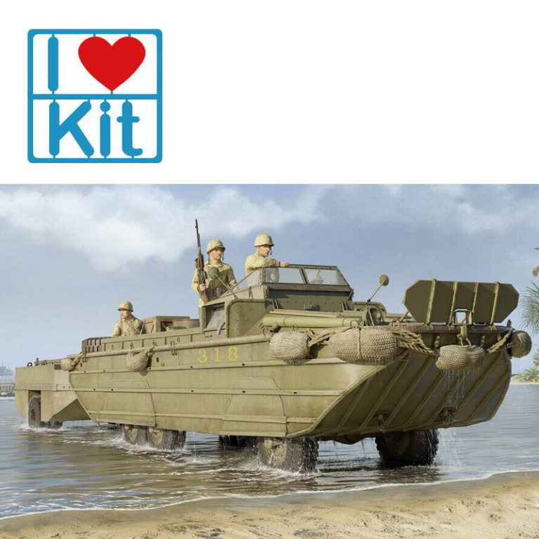 Amphibious vehicle DUKW 353 with trailer WTCT-6 WWII 1/35 Ilovekit 63539 - Maketis