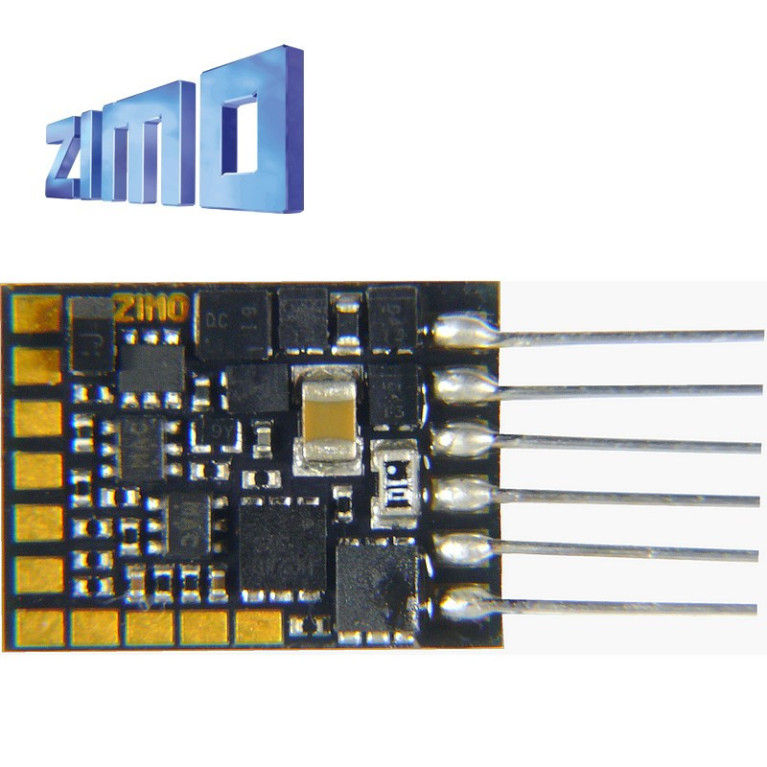 Décodeur miniature Zimo MN170 DCC 6 fonctions 6 broches NEM651 sans câbles MN170N - Maketis