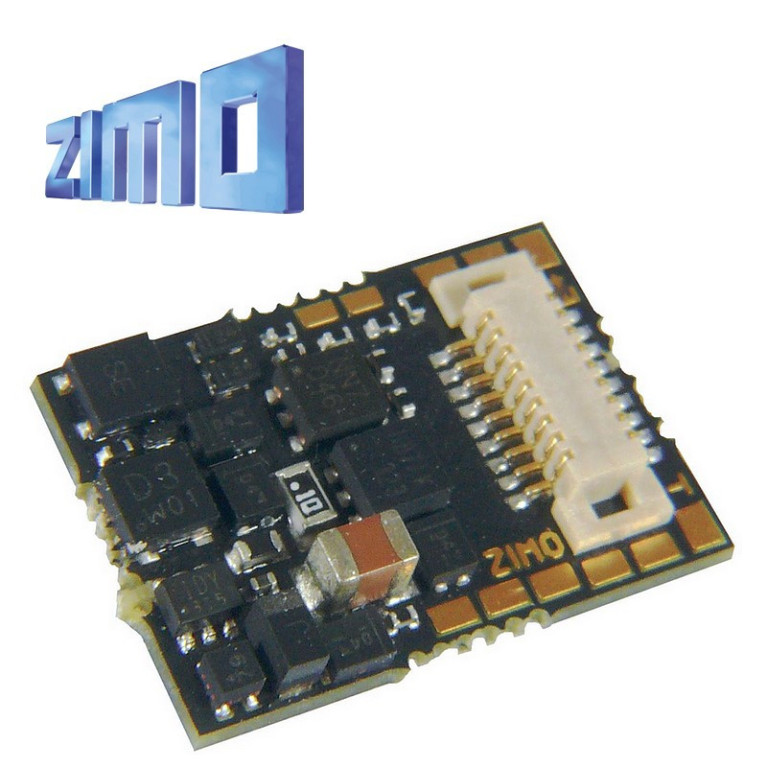 Décodeur miniature Zimo MN180 DCC 4 fonctions  interface Next 18 NEM662 MN180N18 - Maketis