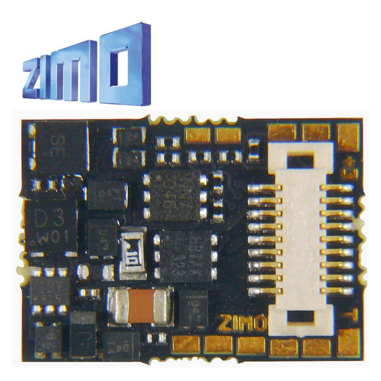 Décodeur miniature Zimo MN180 DCC 4 fonctions  interface Next 18 NEM662 MN180N18 - Maketis