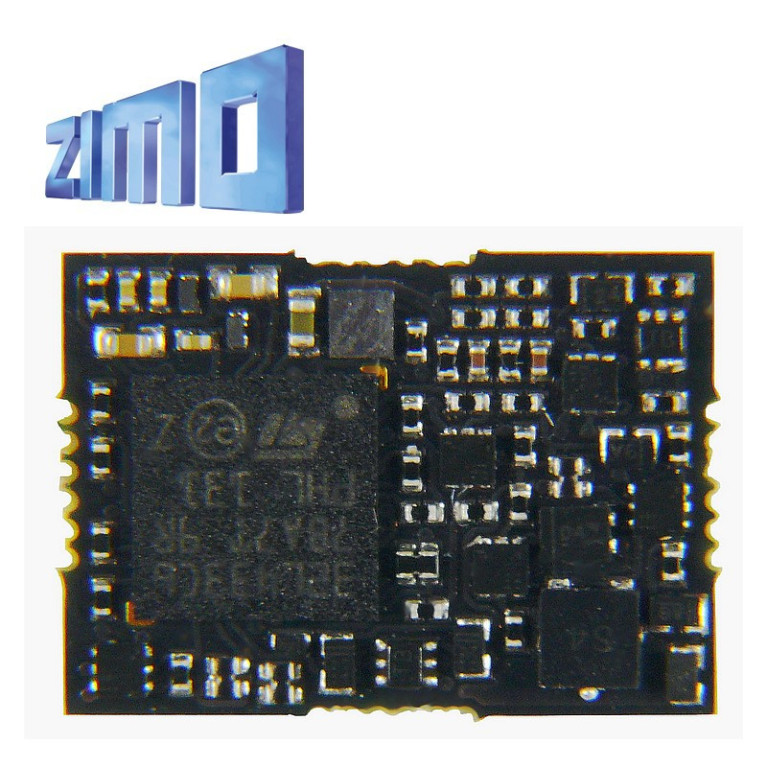 Décodeur miniature Zimo MN180 DCC 4 fonctions  interface Next 18 NEM662 MN180N18 - Maketis