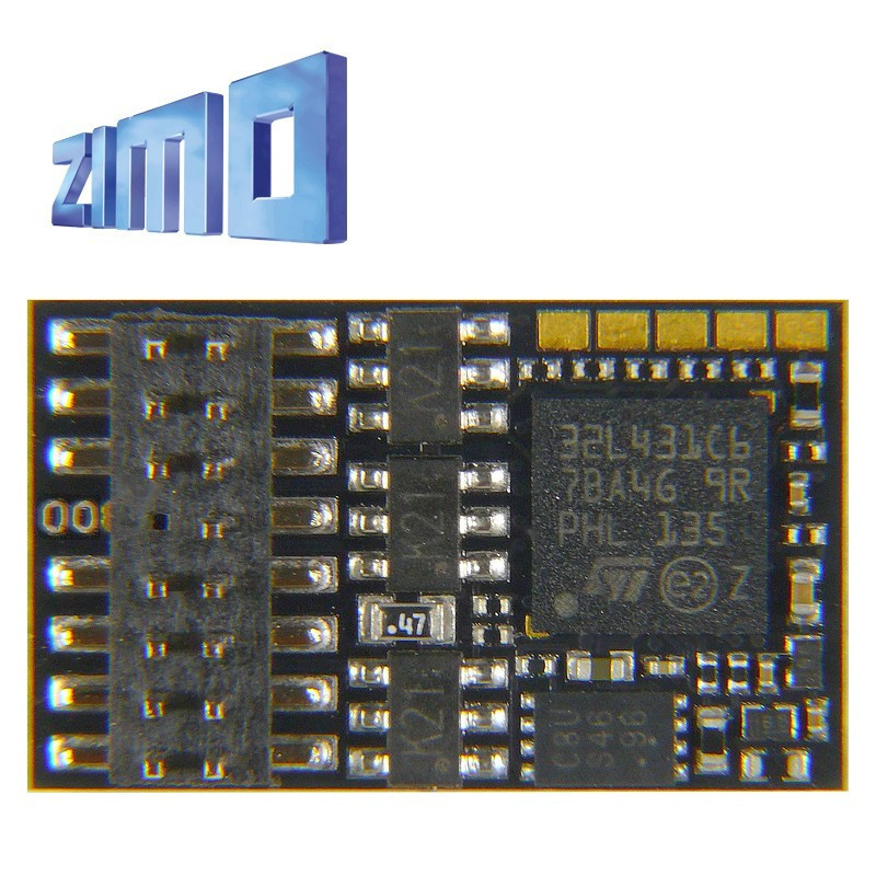 Décodeur miniature Zimo MN300 DCC 6 fonctions avec interface Plux16 MN300P16 - Maketis