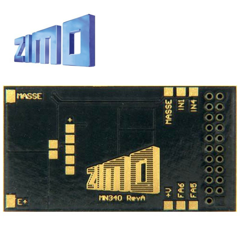 Décodeur standard HO Zimo MN340 DCC 4 fonctions avec interface 21MTC MN340C - Maketis