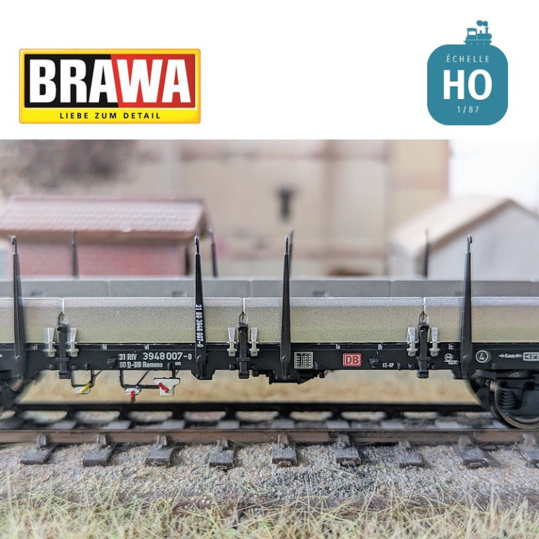 Flat wagon type Remms 665 Ep VI Deutsche Bahn HO Brawa 47119