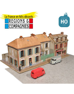 3 Maisons Île‑de‑France (2 commerces) angle à gauche HO Régions et Compagnies QIF001 - Maketis