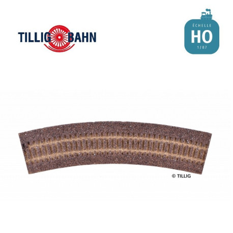 Semelle ballastée HO STYROSTONE brune courbe R31/30° Tillig 86504