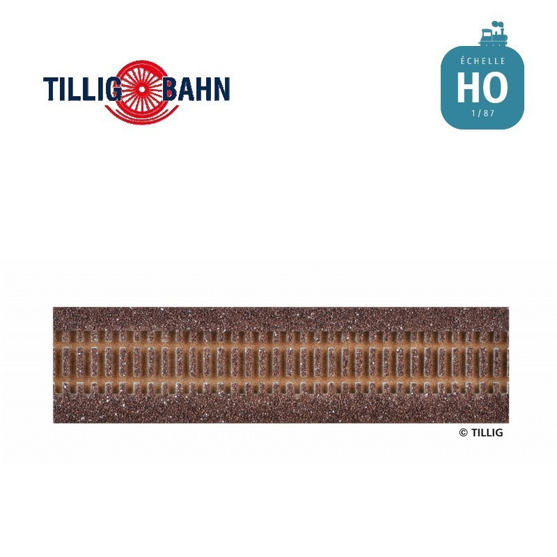 Semelle ballastée HO STYROSTONE brune 228 mm Tillig 86500 - Maketis