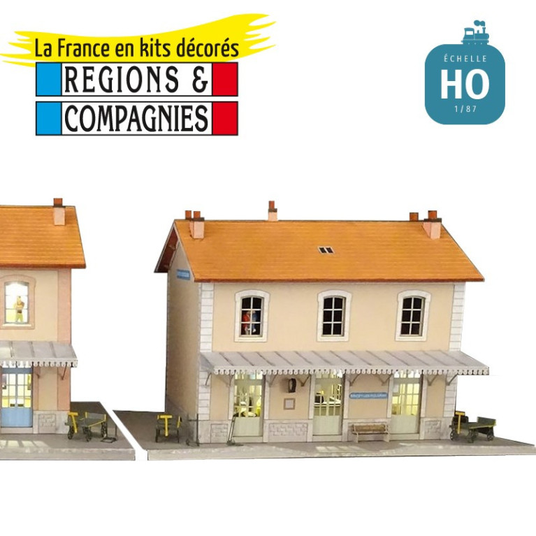 Train Station PLM 3 doors + wc (Sincey-les-Rouvray) HO Régions et Compagnies GAR601 - Maketis