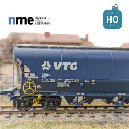 Wagon céréalier Tagnpps 102m³ VTG bleu Ep VI HO NME 504630 - Maketis