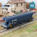 Wagon céréalier Tagnpps 102m³ VTG bleu Ep VI HO NME 506630