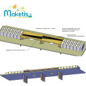 Support moteur d'aiguillage relief positif droit double voie MOD20501