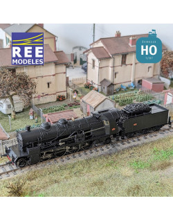 Locomotive à vapeur 141 ex-PLM noire SNCF Ep III Analogique HO REE MB-158 - Maketis