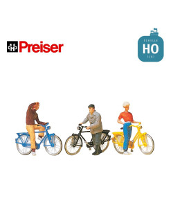 Cyclistes à une intersection HO Preiser 10515- Maketis