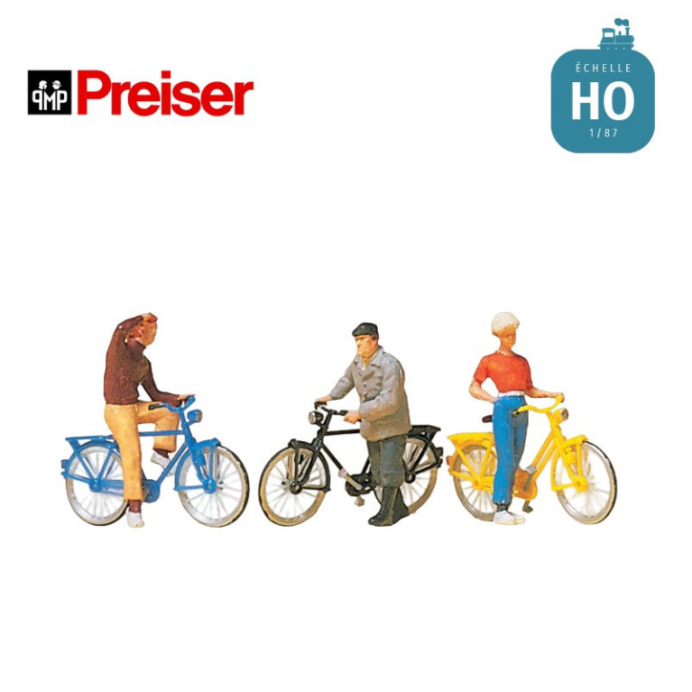 Cyclistes à une intersection HO Preiser 10515- Maketis Cyclistes à une intersection HO Preiser 10515- Maketis