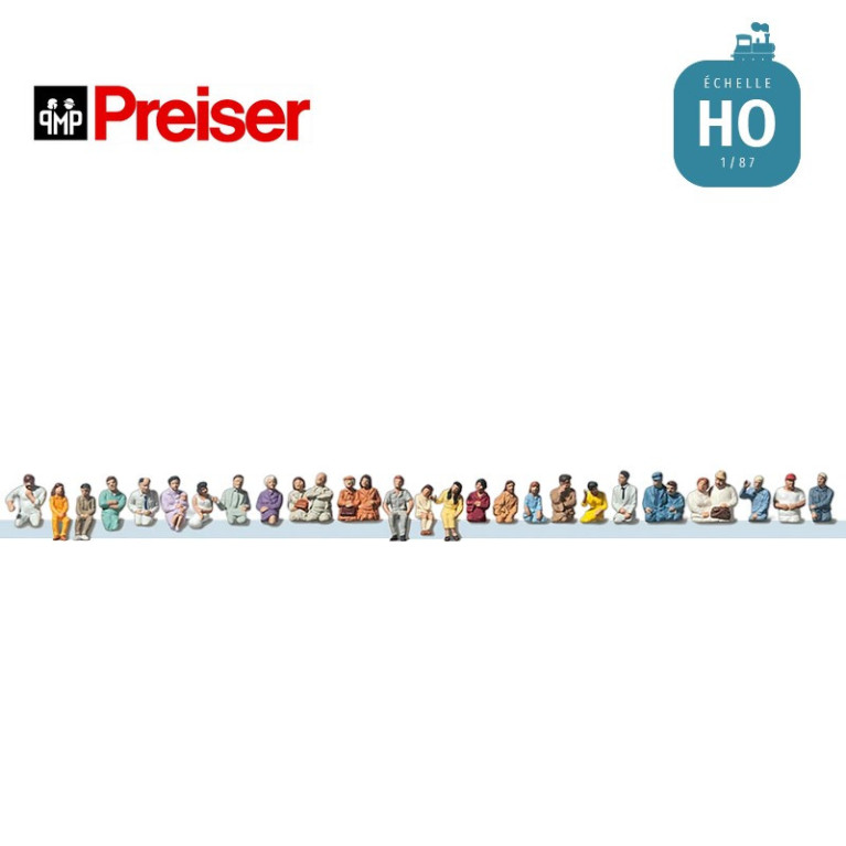 Chauffeurs de bus et 26 figurines HO Preiser 14404 - Maketis