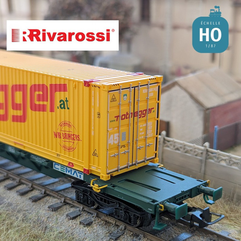 Wagon multimodal CEMAT Sgnss avec conteneur 45' "Nothegger" Ep VI HO Rivarossi HR6613 - Maketis