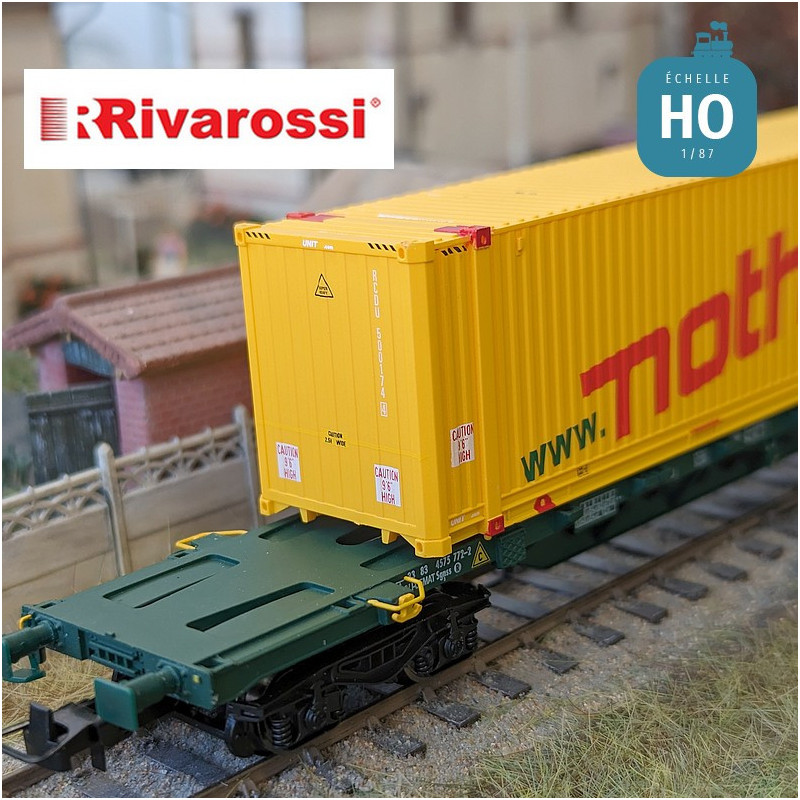 Wagon multimodal CEMAT Sgnss avec conteneur 45' "Nothegger" Ep VI HO Rivarossi HR6613 - Maketis