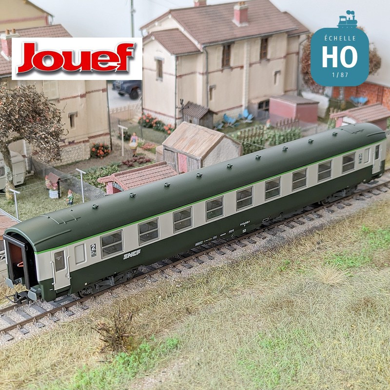 Coffret 2 voitures DEV AO de 2e classe U59 B9 (ex A9) logo "Nouille" SNCF Ep IV-V HO Jouef HJ4182 - Maketis