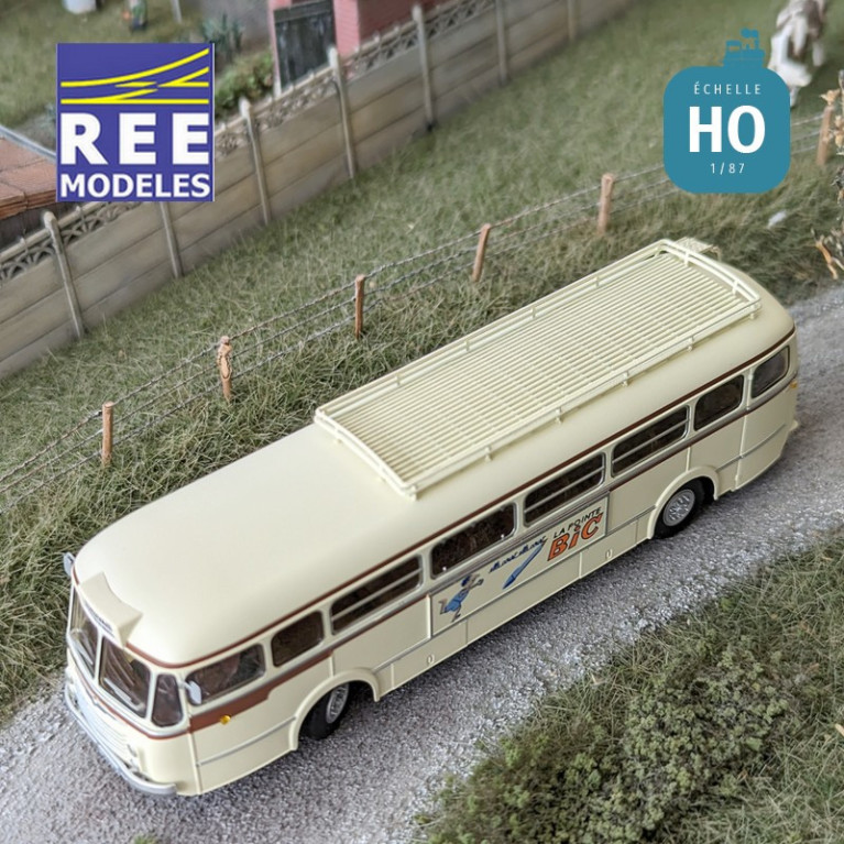 Autocar Renault R4190 Crème et Marron  CEA Uniroute (75)  Publicité « BIC » HO REE CB-134 - mAKETIS