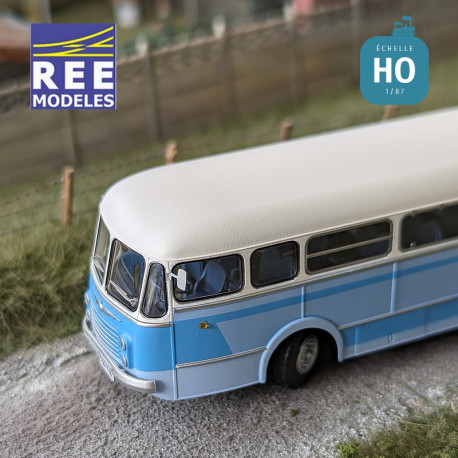 Autocar Renault R4190 Bleu et Blanc Transport dEnfants (82) HO REE CB-131