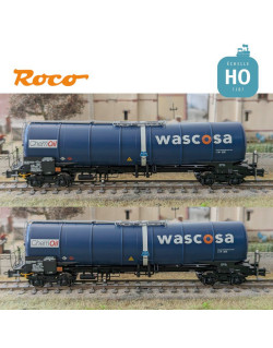 Set 2 Wagons-citernes type Zacns Chemoil Ep VI HO ROCO 77046 - Maketis