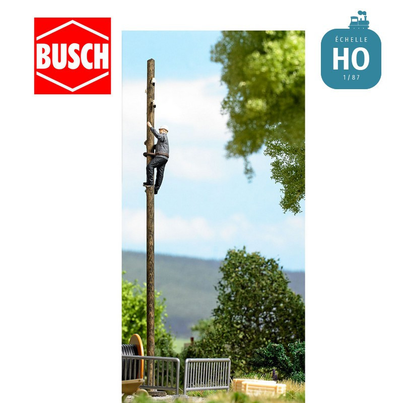 Grimpeur de mât avec accessoires HO Busch 7966 - Maketis
