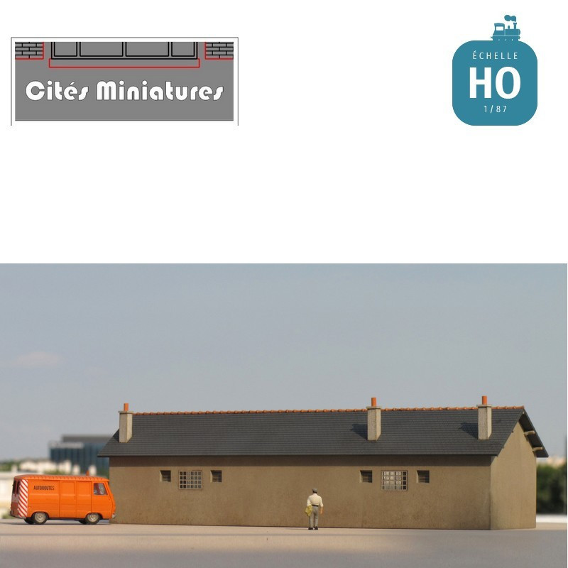 Lampisterie toitures ardoise à 2 pans – Echelle HO Cités Miniatures ED-029-1-HOA - Maketis