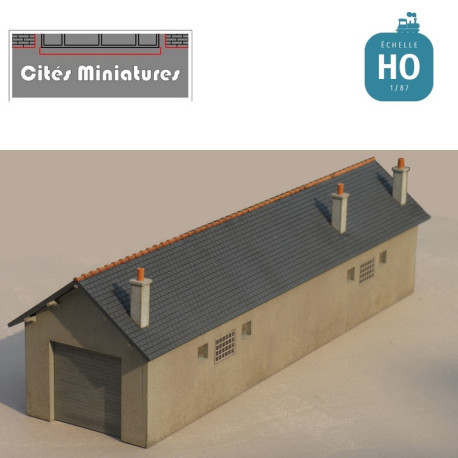 Lampisterie toitures ardoise à 2 pans – Echelle HO Cités Miniatures ED-029-1-HOA - Maketis