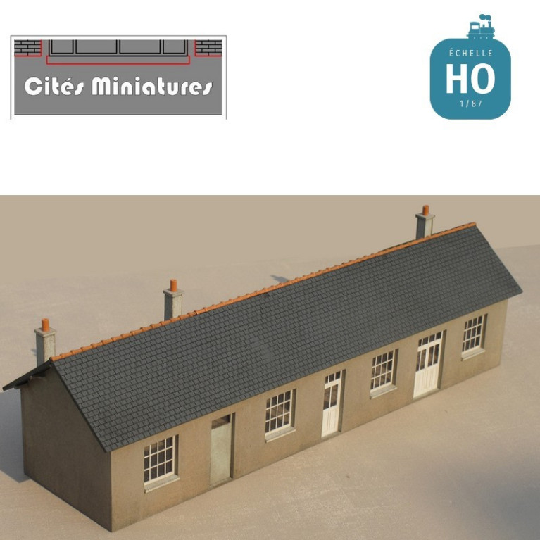 Lampisterie toitures ardoise à 2 pans – Echelle HO Cités Miniatures ED-029-1-HOA - Maketis