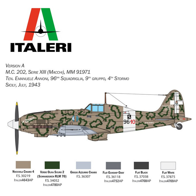 Avion de chasse Macchi MC.202 Folgore 1/32 Italeri 2518-Maketis