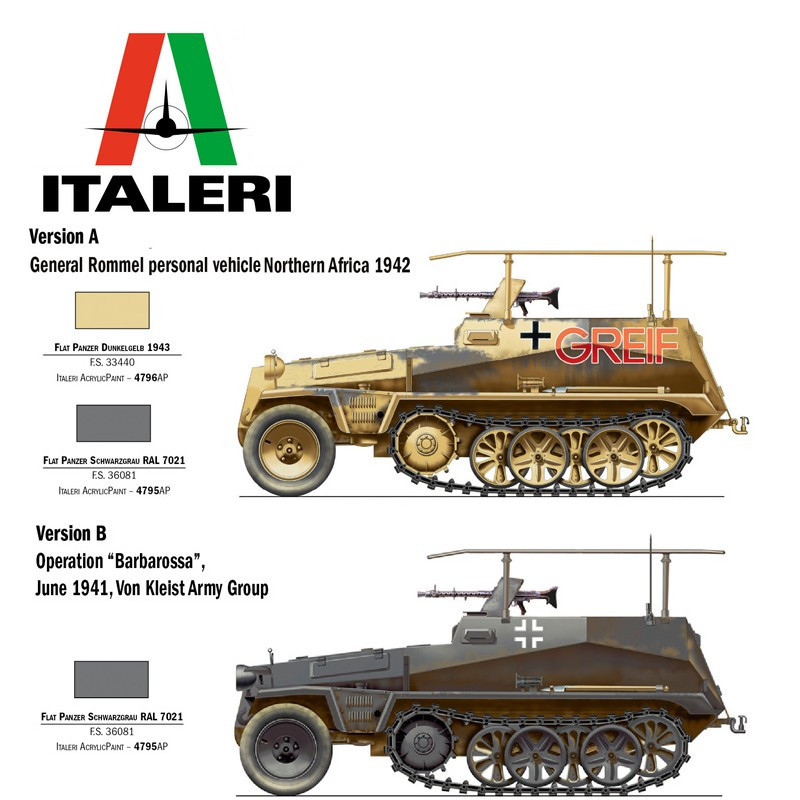 Semi-chenillé blindé léger Sd.KFZ 250/3 1/72 Italeri 7034-Maketis