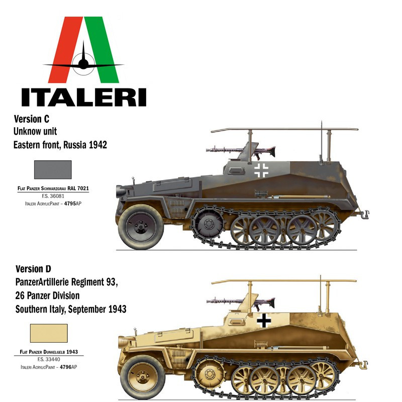 Semi-chenillé blindé léger Sd.KFZ 250/3 1/72 Italeri 7034-Maketis