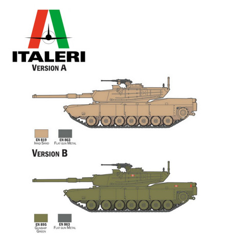 Set de démarrage complet (maquette + outils + peinture) char M1 Abrams 1/72 Italeri 72004-Maketis