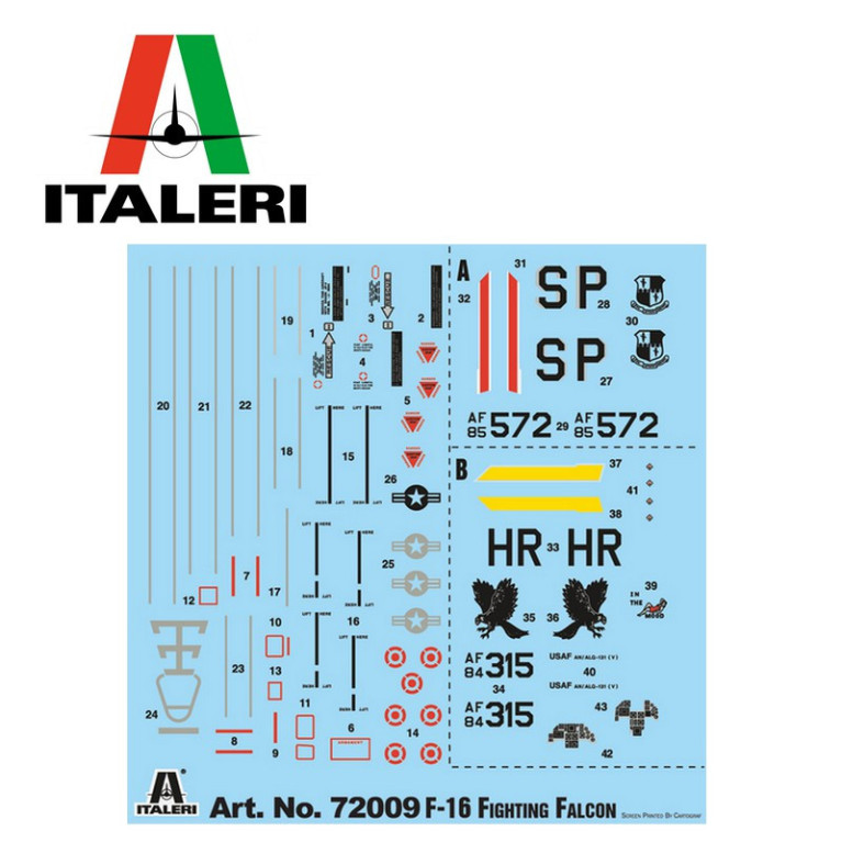 Set de démarrage complet (maquette + outils + peinture) avec avion de chasse F-16 C/D Night Falcon 1/72 Italeri 72009-Maketis