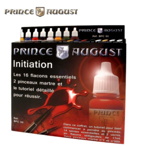 Coffret d'initiation Prince August Classic 16 flacons et 2 pinceaux-Maketis