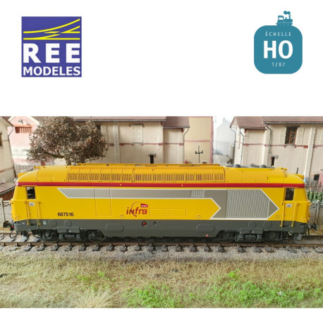 Locomotive diesel BB 67516 Longeau Livrée "Infra" Ep V-VI Analogique HO REE MB-170 - Maketis