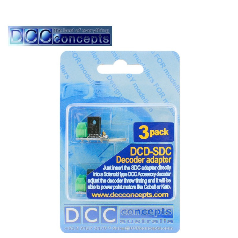 Convertisseur 3 fils vers 2 fils pour décodeur accessoires DCC (3 pcs) DCCconcepts DCD-SDC3 - Maketis