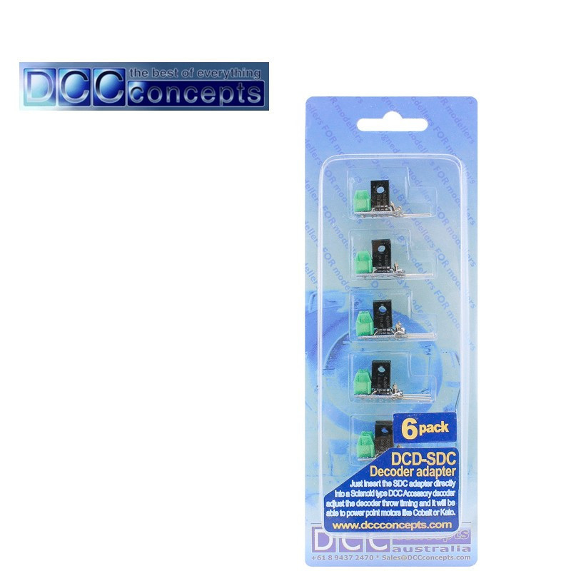 Convertisseur 3 fils vers 2 fils pour décodeur accessoires DCC (6 pcs) DCCconcepts DCD-SDC6 - Maketis